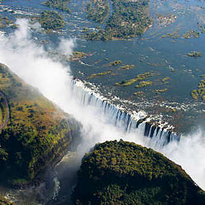 Victoria falls in Zimbabwe.